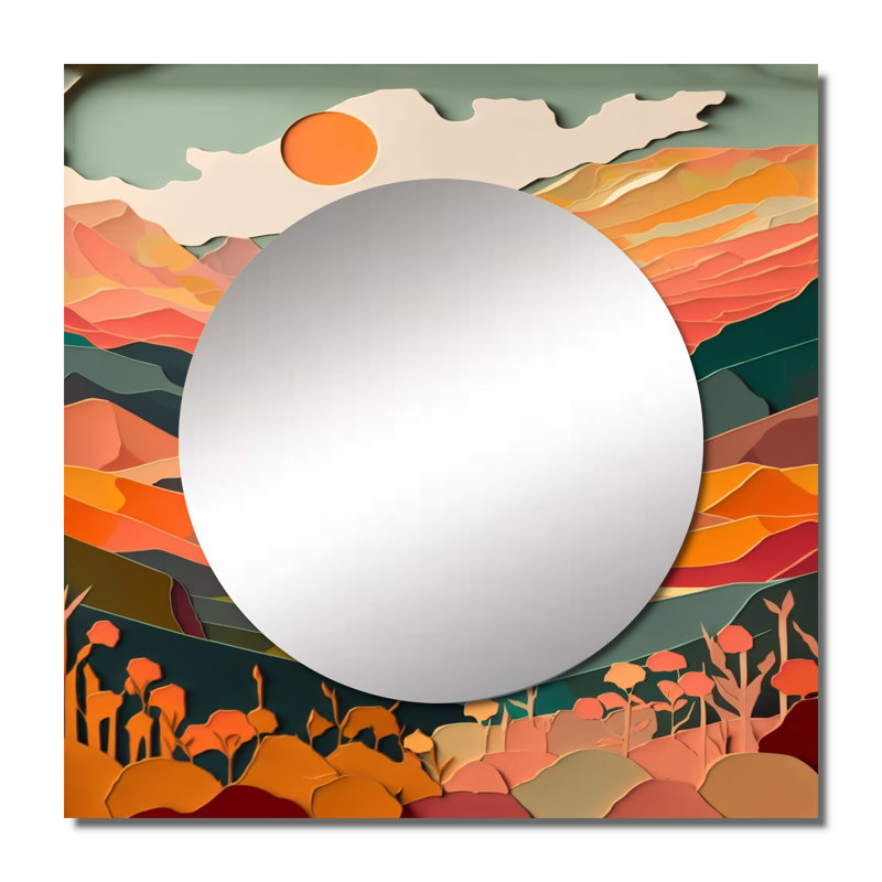 Milen - Art mural miroir de salon minimaliste, 23 po x 23 po