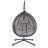  Rattan Hanging Egg Chair with Stand & Removable Cushion for Indoor/Outdoor Use - Gray + Black-1538667569-1538667570