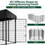 Clôture de cage 71 po / 54 po en métal pour chenil avec toit résistant aux rayons UV-98080745