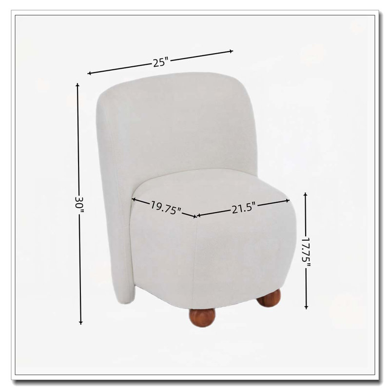 Low Back Accent Chair, Upholstered Armless Living Room Chairs