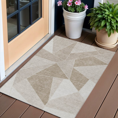 Tapis intérieur / extérieur taupe brun 3 'x 5'