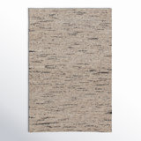 Striped Handmade Area Rug in Beige/Black