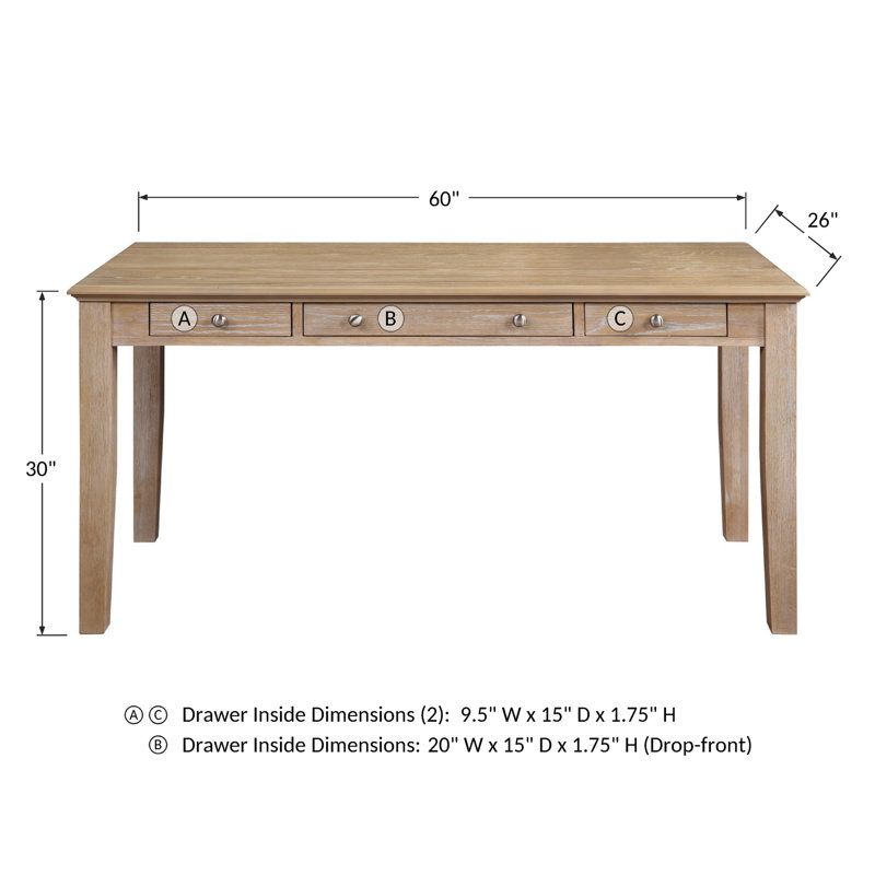 Samul Writing Desk, Aged Oak