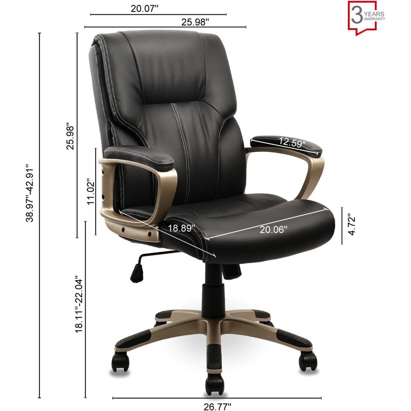 Fauteuil de direction Leesburg, Noir