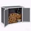 Remise de rangement horizontale horizontale avec rampe et couvercle hydraulique, armoire de rangement imperméable et verrouillable pour poubelles, outils et bois de chauffage