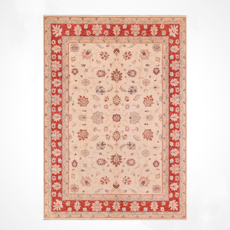 Tapis en laine et coton crème noué à la main Original Original