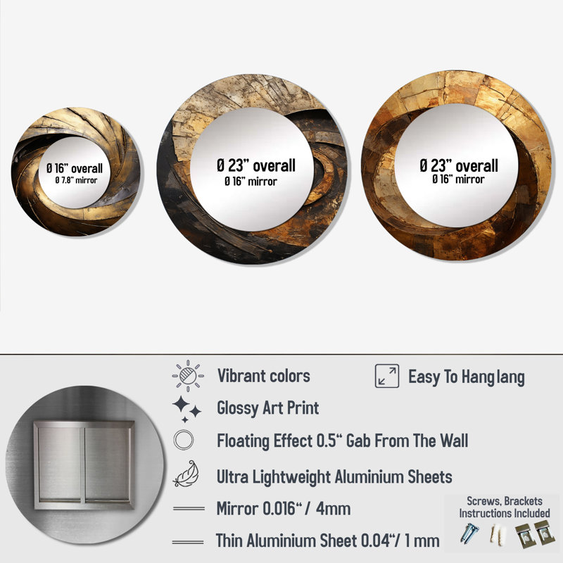 Clayville Metal Round Mirror
