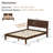 Mid-Century Modern Solid Wood Tenon Structure Bed Frame-950125878-950125877