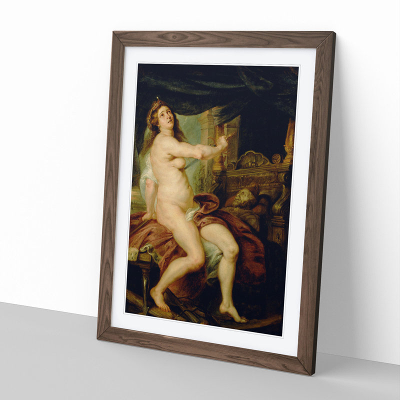 Sacrificing Dido by Peter Paul Rubens - Picture Frame Painting, Walnut Framed, 48cm H x 36cm W x 2cm D