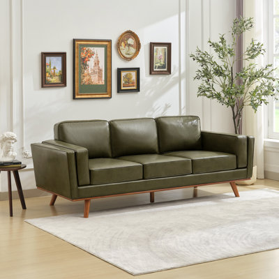 84'' Vegan Leather Sofa 