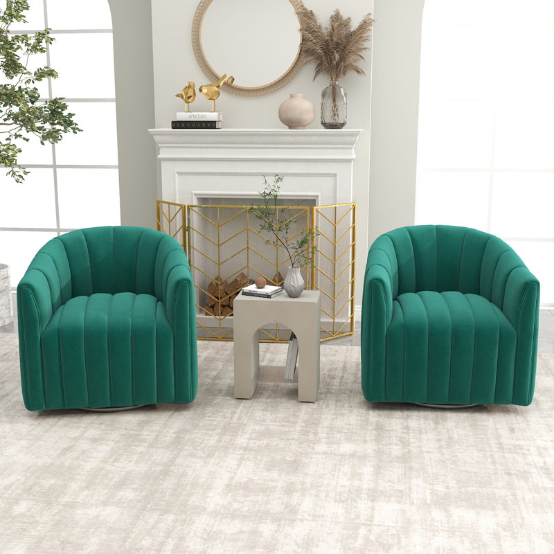 Fauteuil demi-tonneau Annelotte, Vert