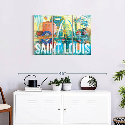 Ensemble de 3 pièces grunge sur toile Saint Louis City