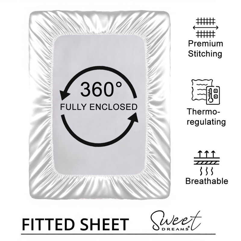 Silk Luxury Deep Box Fitted Sheet, Single (3'), White