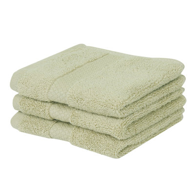 Ensemble de débarbouillettes 100% coton Splash, débarbouillettes et débarbouillettes en coton doux absorbant 550 g / m² pour salle de bain, spa et usage quotidien, certifié OEKO-TEX, paquet de 3, sauge