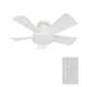 Vox 5 - Blade Indoor/Outdoor Smart Flush Mount Ceiling Fan with Remote Control and LED Light Kit, Works With Alexa and iOS or Android App