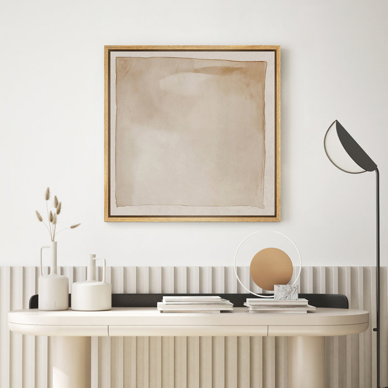 Abstrait beige neutre, impression d'art minimaliste moderne, décoration de salon, Naturel, H 16 po x l 16 po