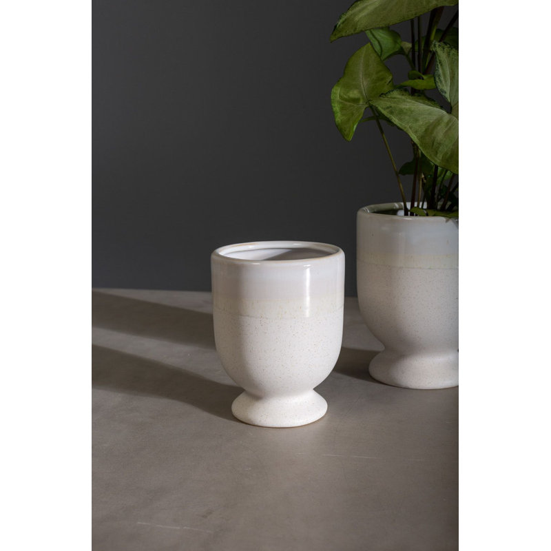 Jiyah Handmade Ceramic Table Vase, 5.5" H x 4.25" W x 4.25" D