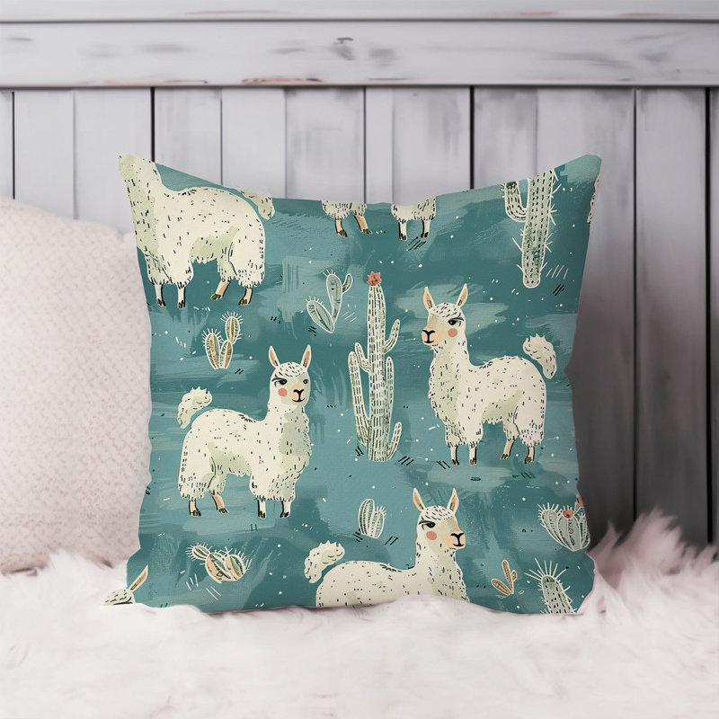 Animals Llama Pattern IV Modern, 18"H x 18"W