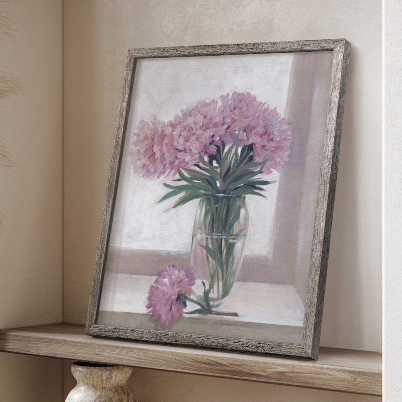 Windowsill Floral I Framed Print - Solid Wood, 11" H x 9" W