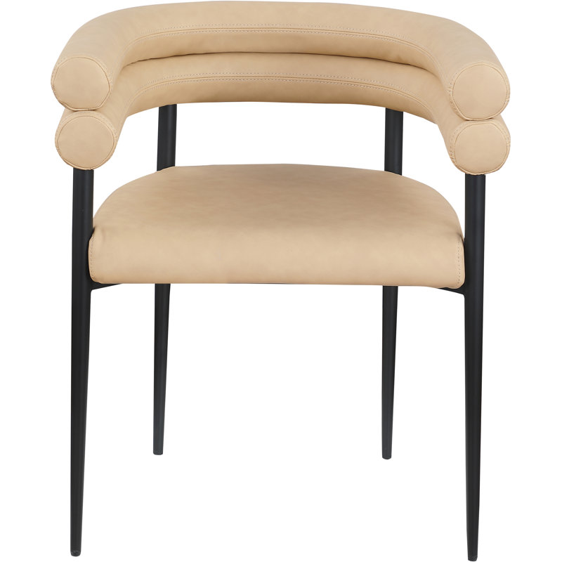 Lavina Cilton Vegan Leather Dining Chair, Tan Vegan Leather