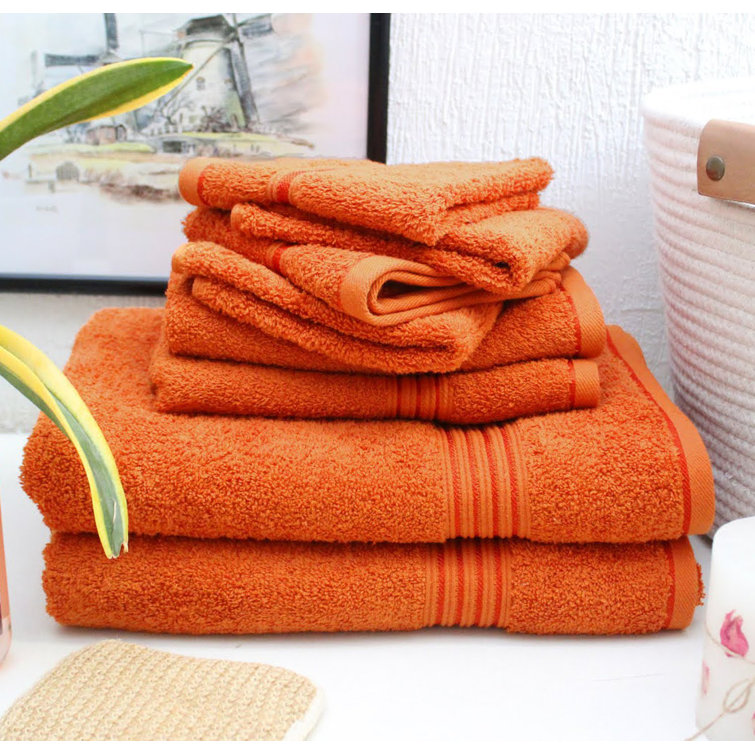 Orange Bath Towel, Orange Bath Towel Set, Cotton Bath Towels