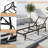 2-Piece Outdoor Aluminum Chaise Lounge and Side Table Set with 3D Double-Layer Textilene