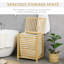 Panier à linge en bambou avec couvercle HOMcom, panier à linge avec sac à doublure amovible, panier à linge sale, 19,75 po x 14,25 po x 23,5 po, naturel