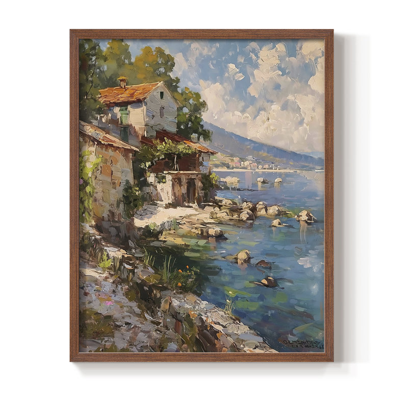 LANDSCAPES Series CECLXV III, reproduction d'art encadrée - bois massif, Noyer, H 21 po x l 17 po