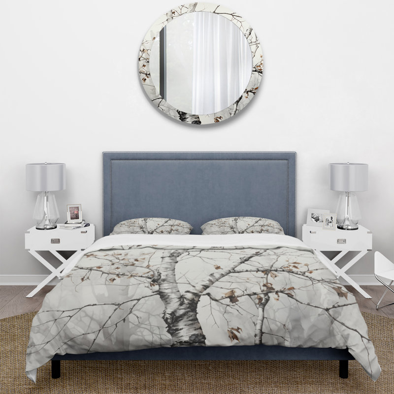 Ensemble de housse de couette monochrome en microfibre / polyester, Housse de couette simple + 1 taie décorative stan