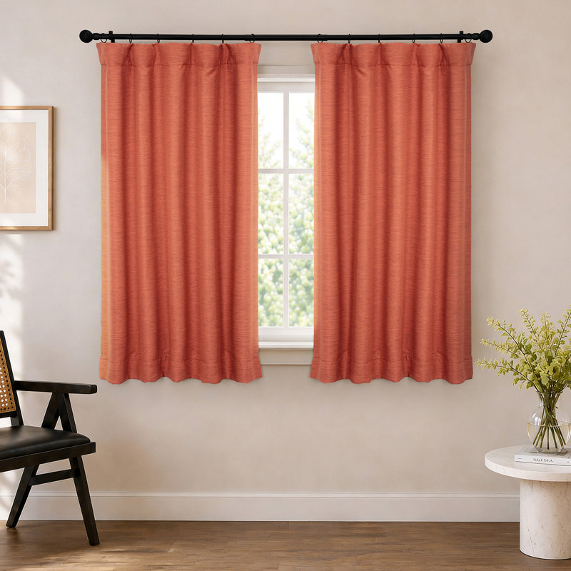 Rideaux obscurcissants en lin synthétique pour chambre et salon Bellino (1 panneau), L 50 po x L 63 po, Kaki