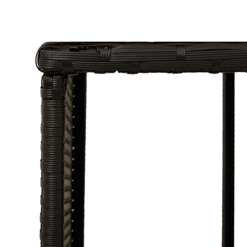 Vidaxl Hot Tub Surround Black Poly Rattan And Solid Wood Acacia, Black