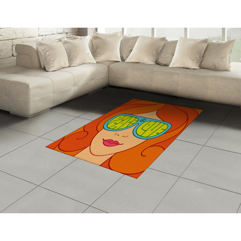 Hippie High Density Long Fiber Poly Threads Decorative Area Rug Carpet, Rectangle 4' x 5'8"