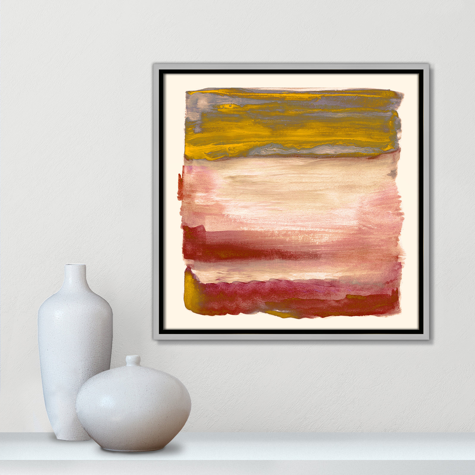 Sky Collection "Yellow Sky I" Print by Nan, Silver, 17.5" H x 17.5" W