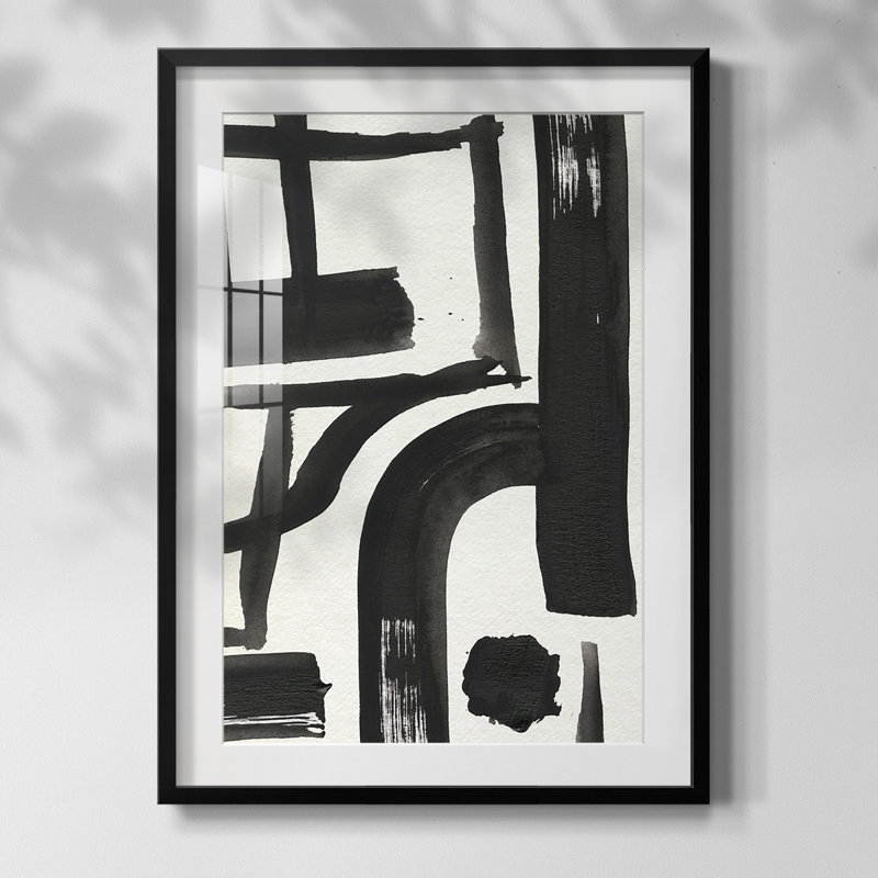 «Inkwell Intersect I», reproduction encadrée de qualité supérieure - prête à être accrochée, Blanc, Papier avec cadre noir