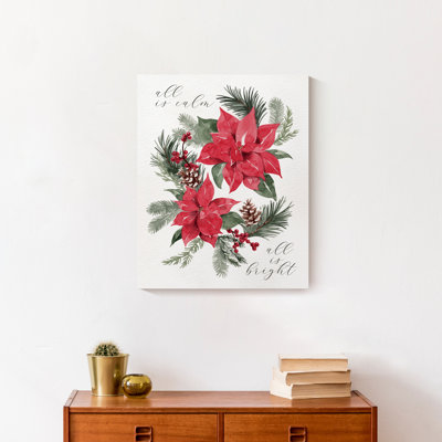 «All is Calm Poinsettia», reproduction sur toile