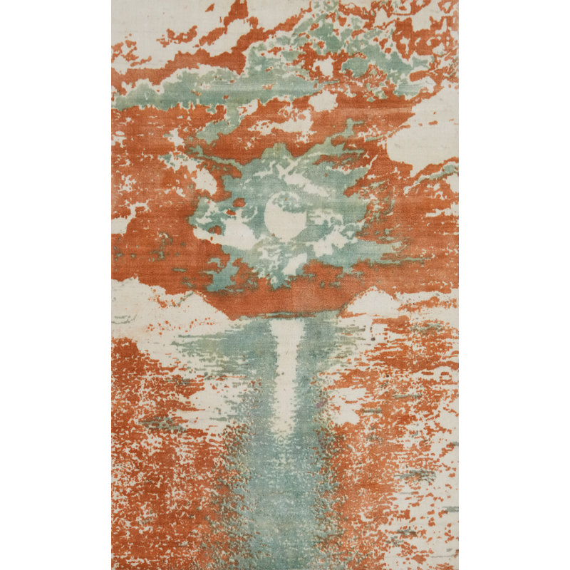 Tapis oriental moderne à imprimé nature 4 x 6
