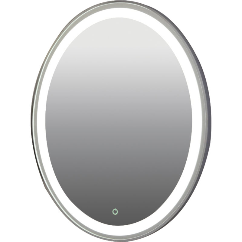 Miroir ovale moderne à lumière DEL, H 29,5 po x l 23,6 po