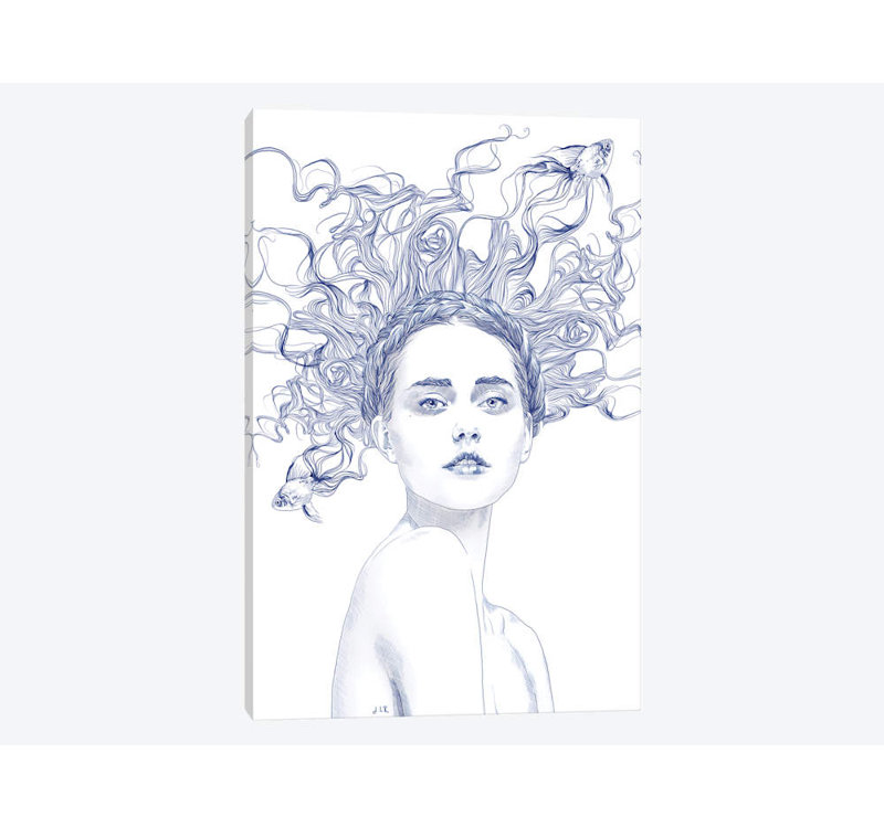 « blue summer », impression sur toile tendue, H 26 po x l 18 po x P 1,5 po, Pas de tapis, Toile tendue