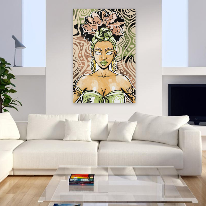 Nailah - art figuratif multicentrique, H 48 po x l 32 po