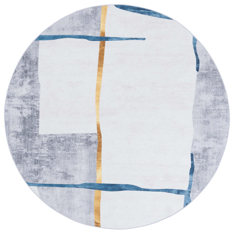 Tapis gris / gris clair Bennita 820, Rond 6 pi