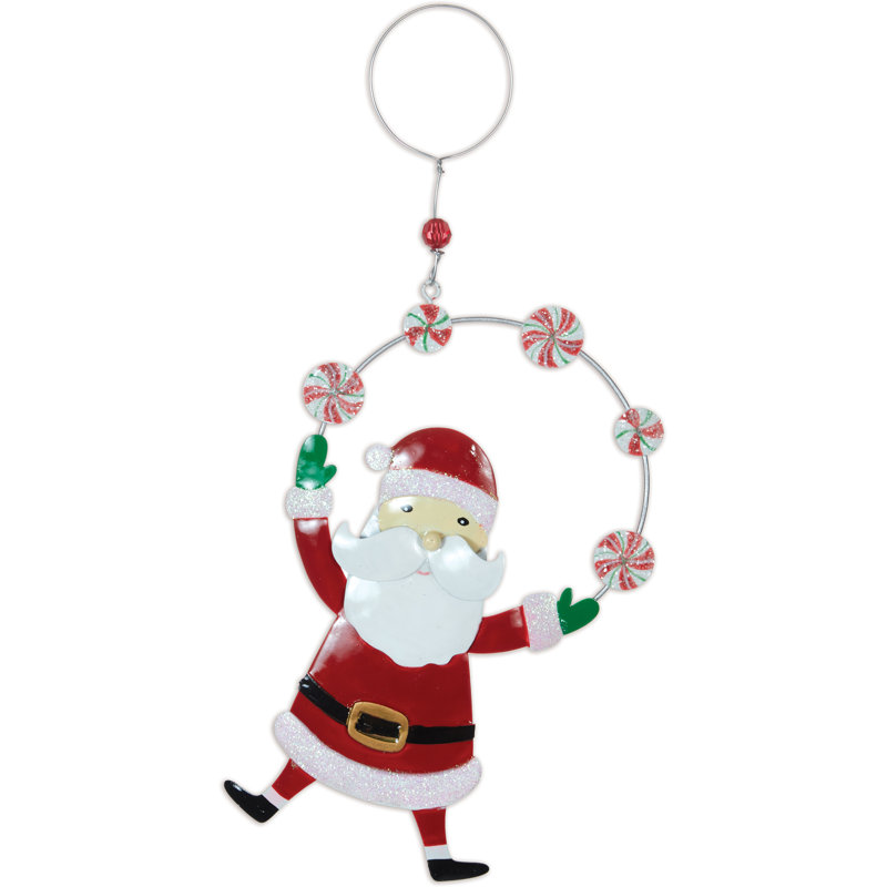 Ornement de bonbons Santa Jongler - ensemble de 3