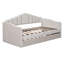 Twin Upholstered Daybed with Trundle, Velvet Sofa Bed with USB Ports, Storage Pockets, No Box Spring Needed,Beige-118775525