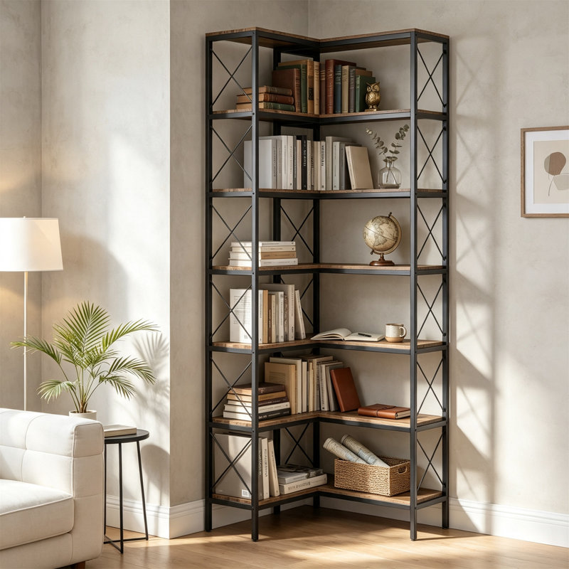 60 cm W Corner Bookcase, 200 cm H x 60 cm W x 60 cm D x