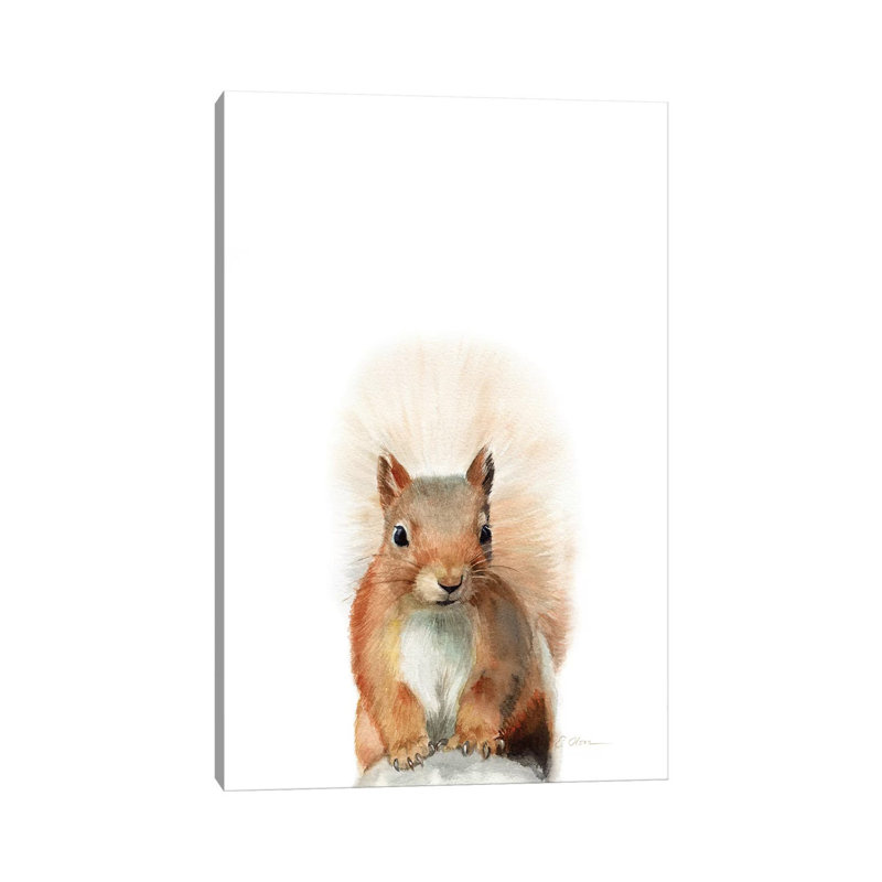 Happy Squirrel - Wrapped Canvas Painting, 152.5 cm H x 101.5 cm W