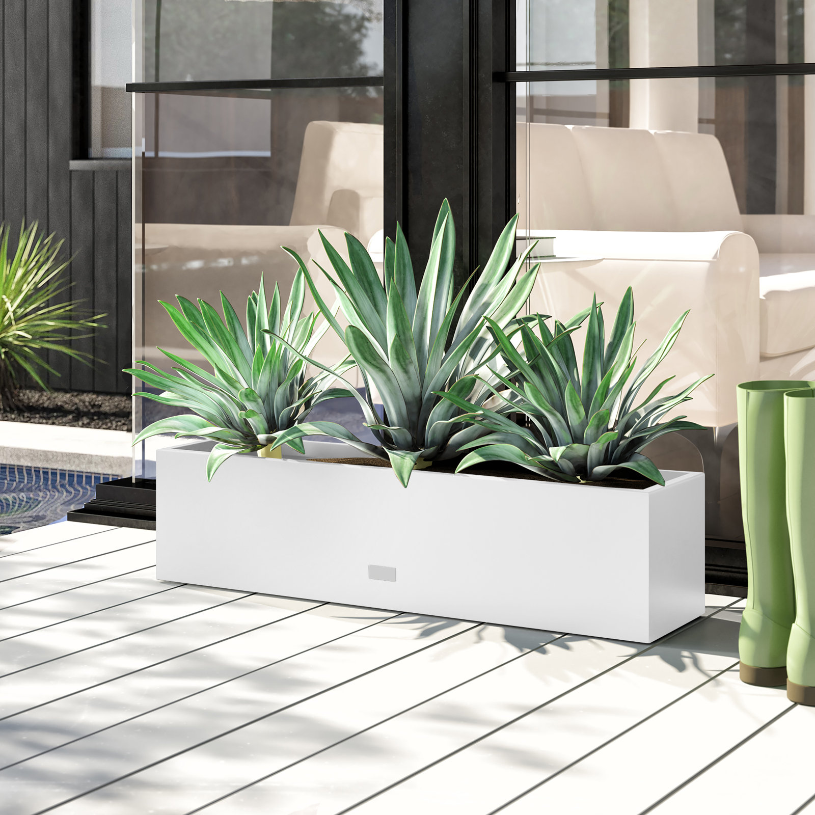 Block Series 36" Planter Box, White