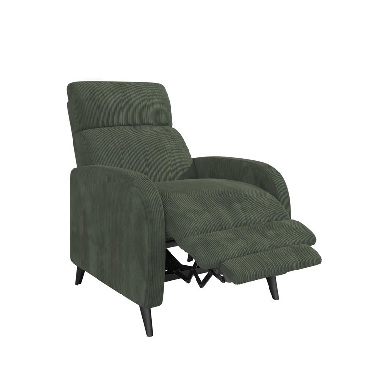 Bagtas Pushback Recliner, Green Corduroy
