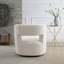 Swivel Barrel Chair With Teddy Fabric, 1 PC-119438624