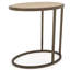 Table d'appoint compacte avec base en métal et plateau en bois, fonctionnalité polyvalente, profondeur de 13,74 po, largeur de 21,69 po, hauteur de 23,04 po, table de bout en métal / bois de 10,82 lb, conception, base, 14 22 23,5 po