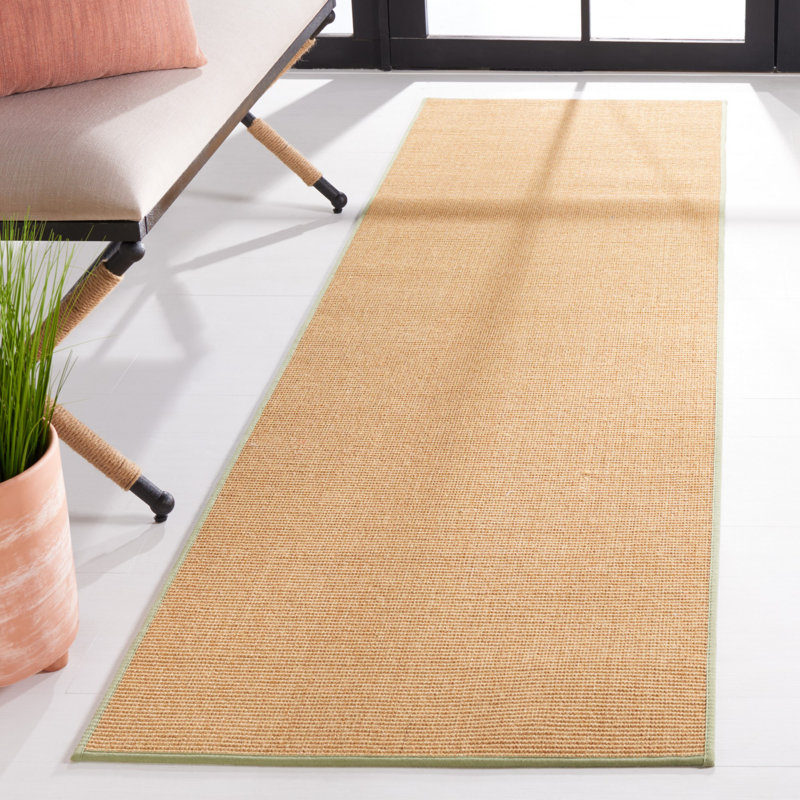 Martha Stewart Sisal/Jute Solid Color Rug in Yellow, Runner 2'3" x 8'
