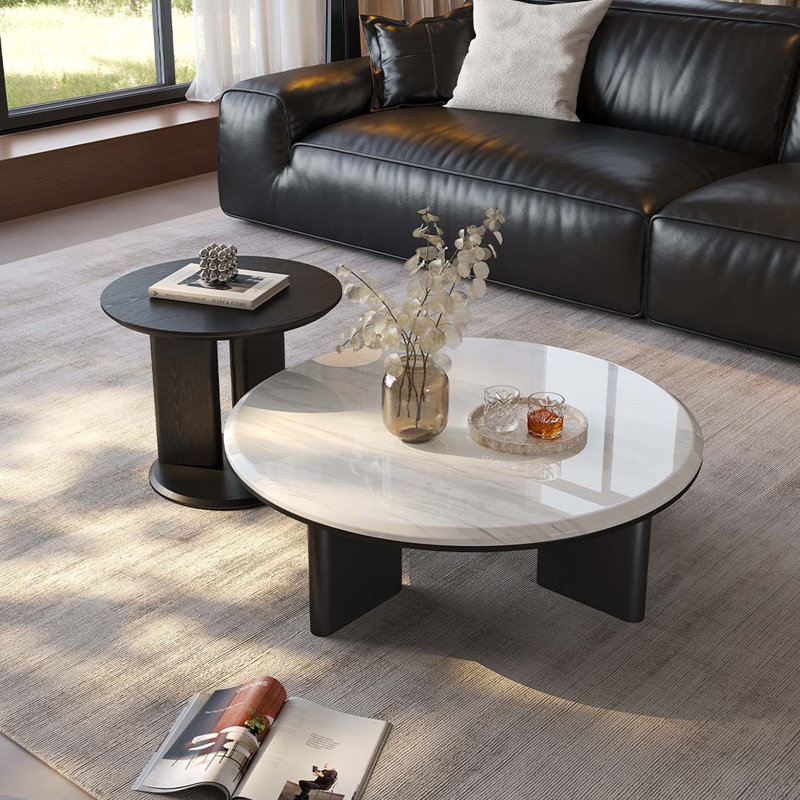 Table basse Italian, Blanc/Noir